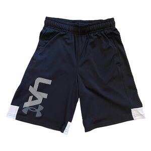 Under Armour Boys Black and White Athletic Shorts, size YM